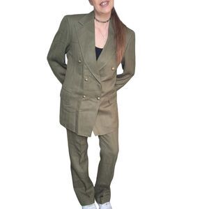 Green Tailored 70s Academia Suit 2 PC  Endeoganous Men's Ladies Medium Corpcore